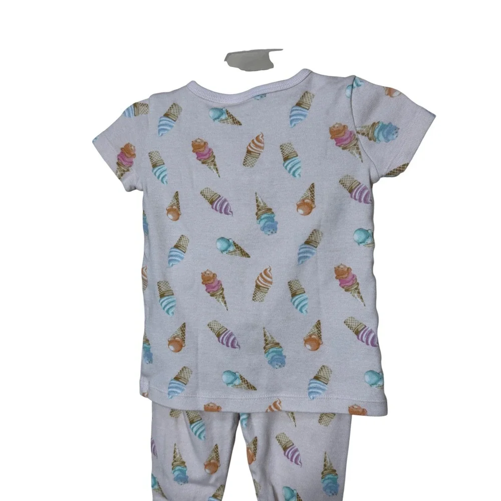 Janie and Jack Ice Cream Pajama Set Pink 18-24 Months Short Sleeve‎ Snug Fit